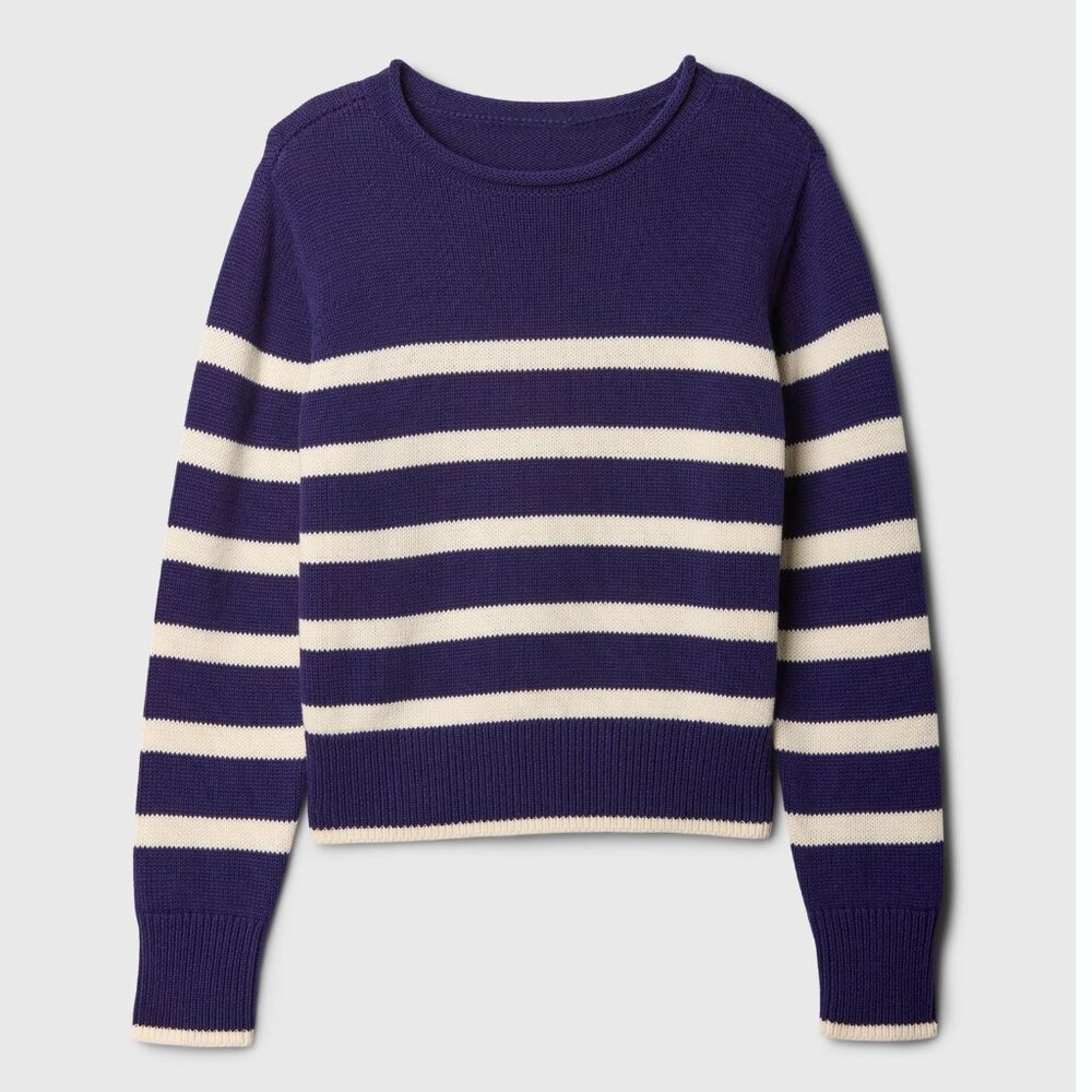 GAP Kids Relaxed Roll Neck Intarsia Girls Cotton Sweater M NWT